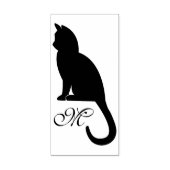 Kitten Silhouet & Monogram - Rubber Stamp Rubberstempel (Afrduk)