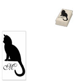 Kitten Silhouet & Monogram - Rubber Stamp Rubberstempel (Gestempeld)