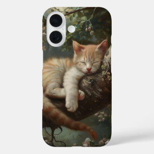 Kitten slapen in een boom iPhone 16 hoesje