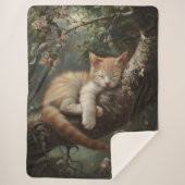 Kitten slapen in een boom  sherpa deken (Voorkant)