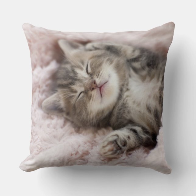 Kitten Sleeping op handdoek Kussen (Voorkant)