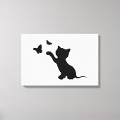 KITTEN SPELEN MET BUTTERFLIES CANVAS AFDRUK (Voorkant)