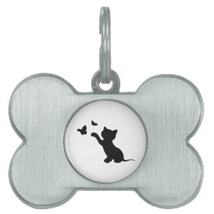 KITTEN SPELEN MET BUTTERFLIES HUISDIEREN NAAMPLAATJE