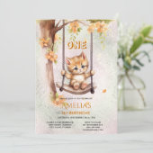 Kitten Swing 1er Anniversaire Fête Invitation (Debout devant)
