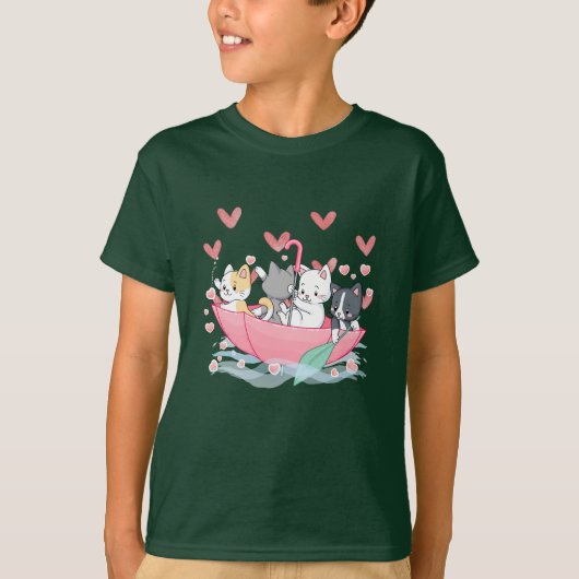 Kitten Umbrella T-Shirt (Voorkant)