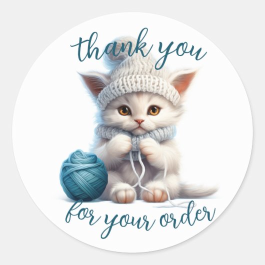 kitten verpakking stickers voor handgemaakte busin (Voorkant)