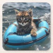Kitten Vierkante Kartonnen Onderzetter (Voorkant)