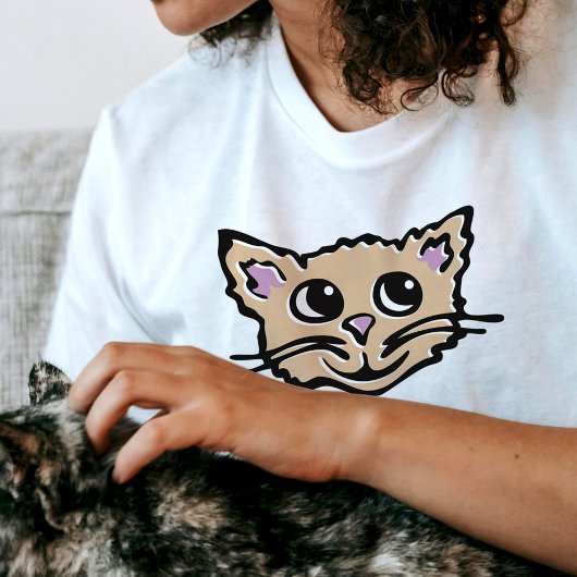 Kitten / visage de chat joli joyeux t-shirt graphi