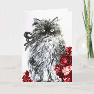 KITTEN VOOR VADERDAG MET RODE ROZEN KAART