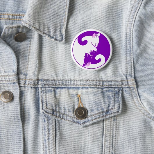 Kitten Yin Yang Button (In situ)