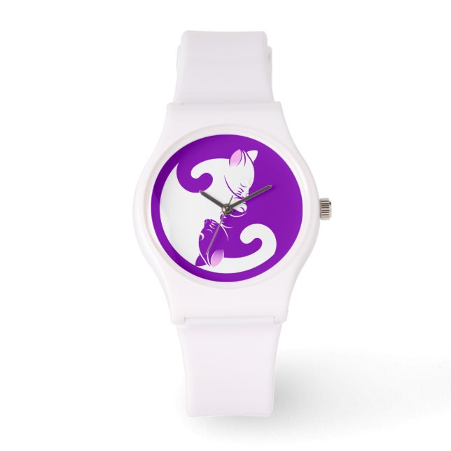 Kitten Yin Yang Watch Horloge (Voorkant)