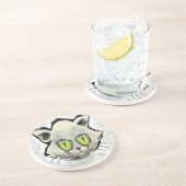 Kitten Zandsteen Onderzetter (Zijkant)