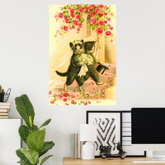 kittenbruid en groom poster (Thuiskantoor)