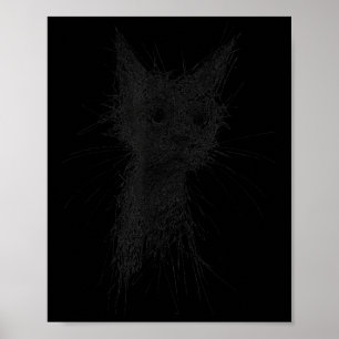 Kittenliefhebber Abstracte Krabbelkunst Mooie Kat Poster