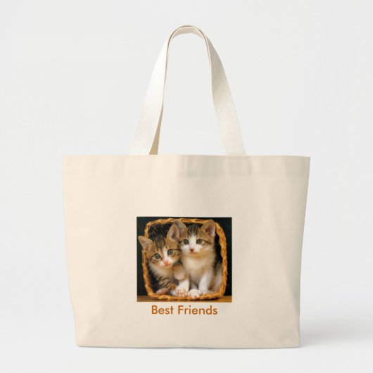kittens2, Beste vrienden Grote Tote Bag (Voorkant)