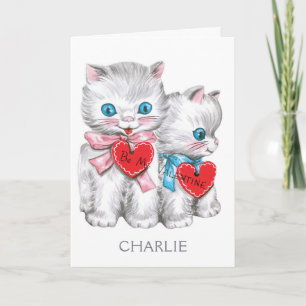 Kittens aangepaste naam & tekst wenskaart Feestdagen Kaart