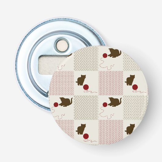 Kittens Achtergronden Button Flesopener (Voorkant)