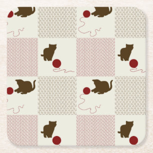 Kittens Achtergronden Vierkante Kartonnen Onderzetter