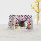 Kittens adorable - Chat / Kitten Carte d'anniversa (Fleur jaune)