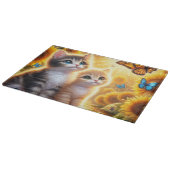 Kittens and Sunflowers Cutting Board Snijplank (Hoek)