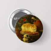 Kittens bij Play Ronde Button 5,7 Cm (Voorkant /achterkant)