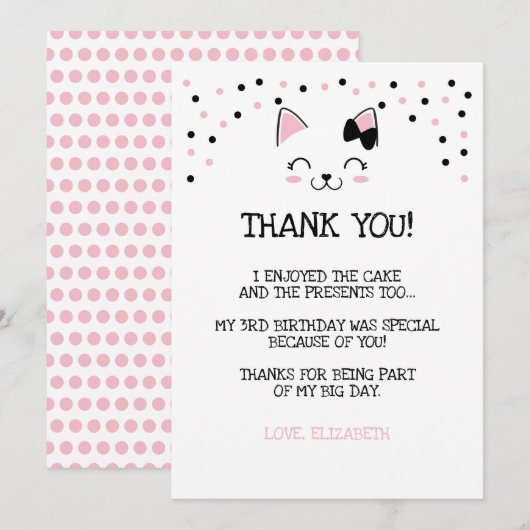 Kittens Dankjescards Kaart (Voorkant / Achterkant)