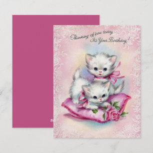  Kittens denken aan je gelukkige verjaardag Feestdagenkaart