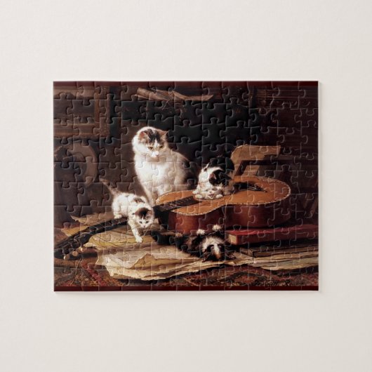 Kittens die gitaar spelen legpuzzel (Horizontaal)