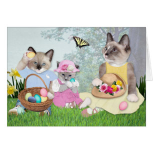 Kittens Easter Egg Hunt Wenskaart
