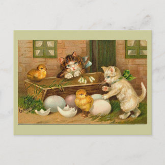 Kittens en Chicks Paasgroet Feestdagenkaart