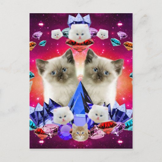 Kittens en diamanten briefkaart (Voorkant)