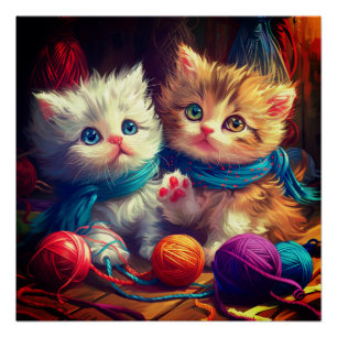 Kittens En Garens Kunst Perfect Poster
