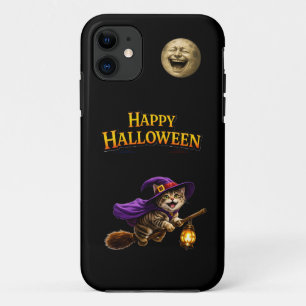 Kittens en lachende maan grillige vrolijke Hallowe iPhone 11 Hoesje