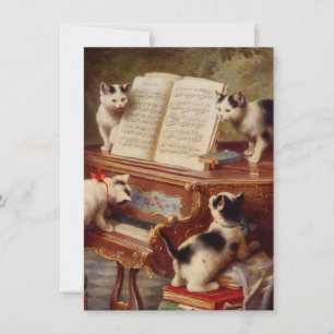 Kittens en Piano Kaart