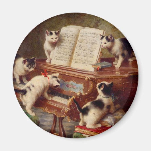 Kittens en Piano Magneet (Voorkant)