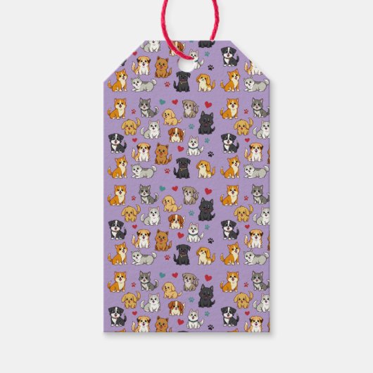 Kittens en Puppies Gift Label Cadeaulabel (Voorkant)