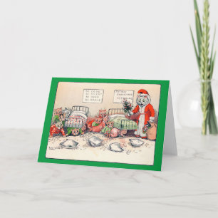 Kittens en Santa Cat, Louis Wain Card Kaart