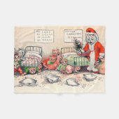 Kittens en Santa Cat, Louis Wain Fleece Deken (Voorkant (Horizontaal))