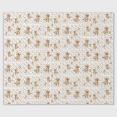 Kittens Floral met glanzende wrapping Cadeaupapier (Vlak)