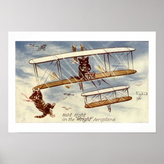 Kittens Flying Plane Wall Art Poster (Voorkant)