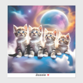 Kittens in de kosmos sticker