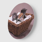 Kittens in een mandje grote klok (Hoek)