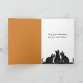 Kittens in Halloween pompoen Kaart (Binnen)