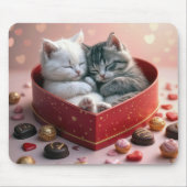 Kittens in hart Snoep doos Muismat (Voorkant)