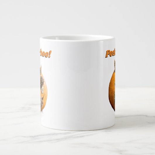 Kittens in Jack-o-Lantern Extra Grote Beker (Voorkant)