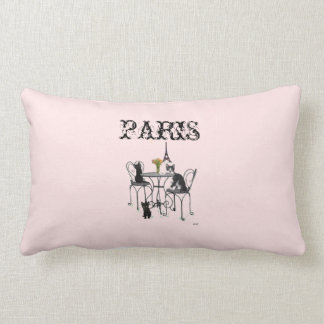Kittens in Paris Pink Lumbar Pillow Kussen