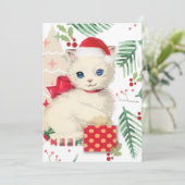Kittens kerstkaart vintage (Staand voorkant)