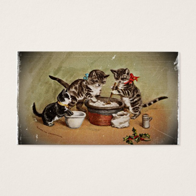 Kittens Making Pudding Visitekaartje (Voorkant)
