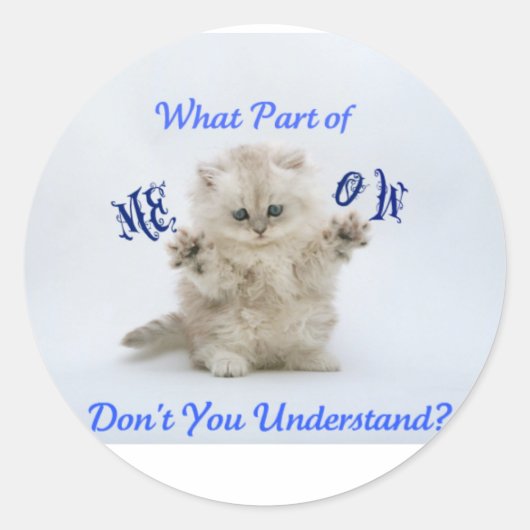 Kittens Meow Attitude Ronde Sticker (Voorkant)