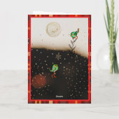 Kittens Merry Cat-mess Card | Red Plaid Christmas Feestdagen Kaart (Achterkant)